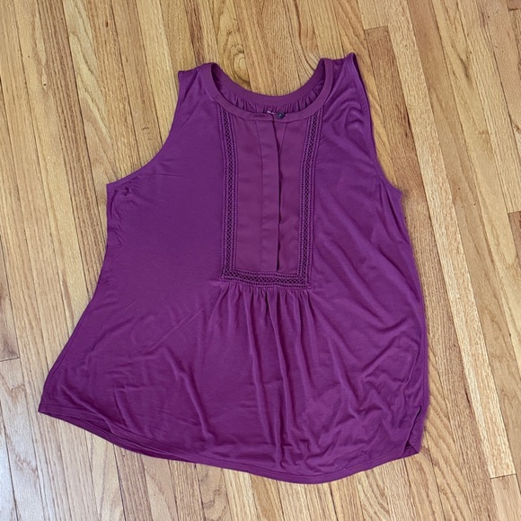 LOFT Rich Purple Sleeveless Tank Top - Picture 1 of 2